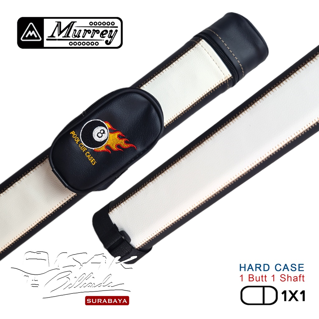 Black Eight Ball Hard Cue Case 1x1 - Tas Stik Billiard 1B1S
