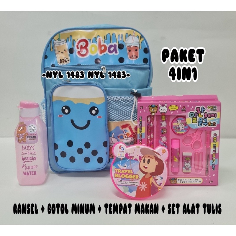 Tas Ransel anak Tk dan sd Tas Boba terbaru banyak bonusnya