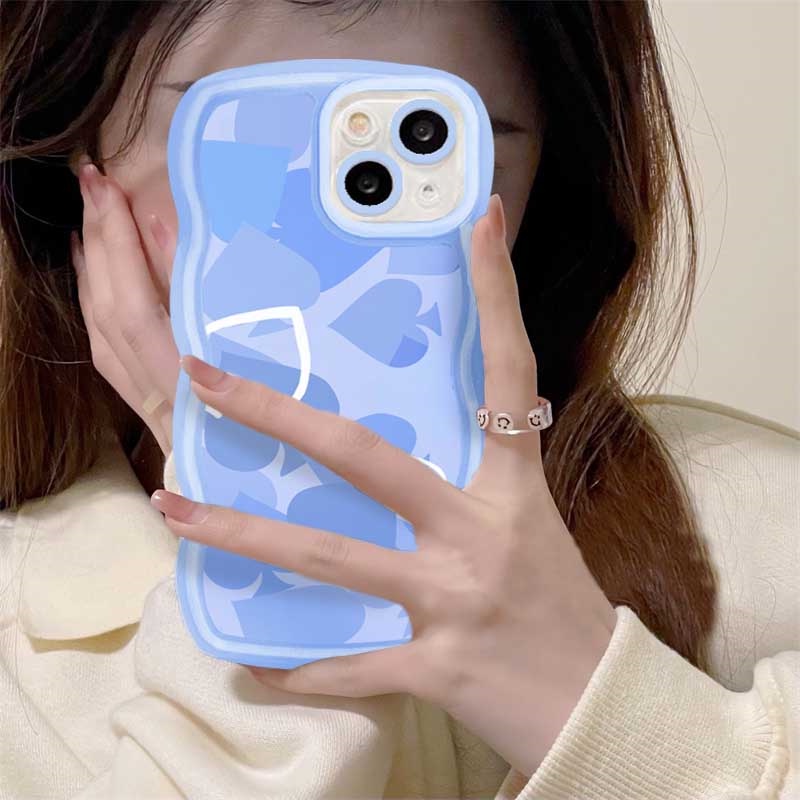 Casing TPU Redmi Note 11S 11 Pro 10C 10A 9C 9T 9A Note 10 5G 10S 9 8 Poco X3 Pro NFC Motif Peach Heart Wave Edge