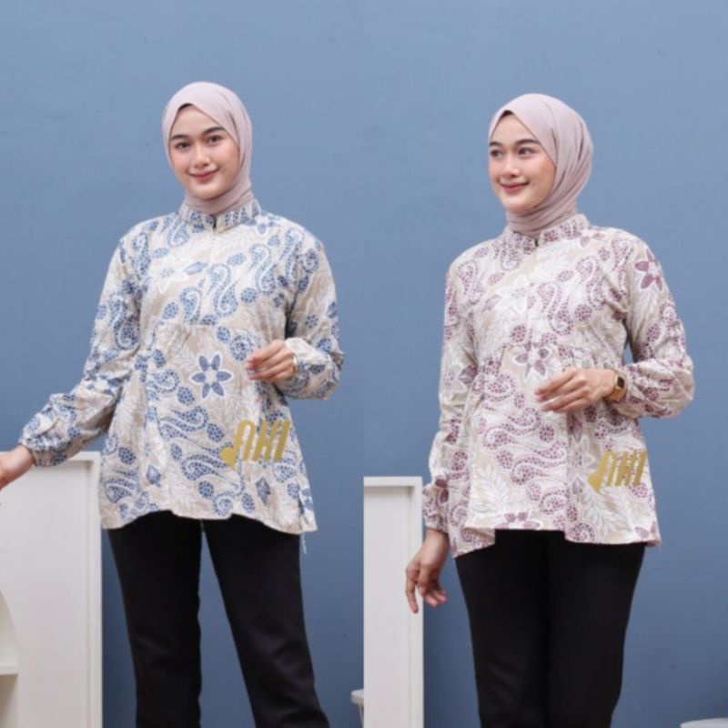 BAJU BATIK WANITA MODERN MONALISA GENES M,L,XL asli PEKALONGAN