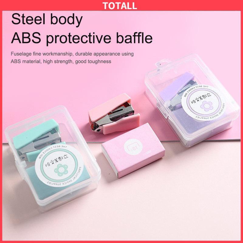 COD stapler staple cute set Stapler Mini Set Staples Perlengkapan Kantor  Mengikat Logam Kreatif-Totall