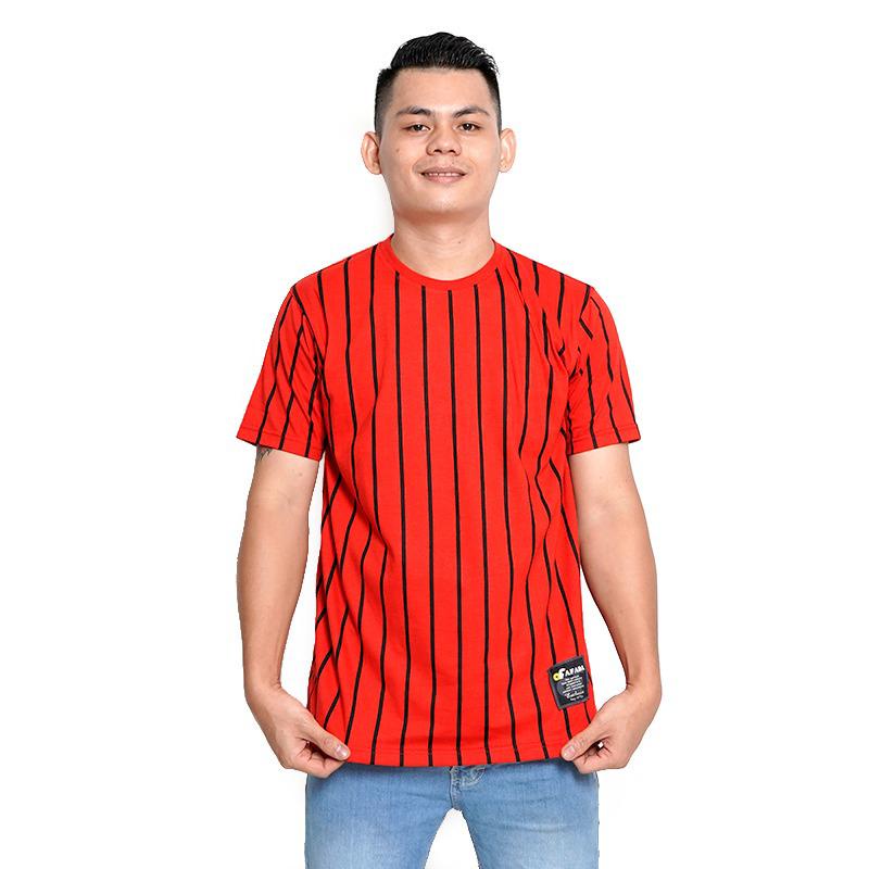 Noveli wear - Kaos stripe salur belang belang kerah bulat dewasa | kaos salur garis garis pria lengan pendek size M L XL