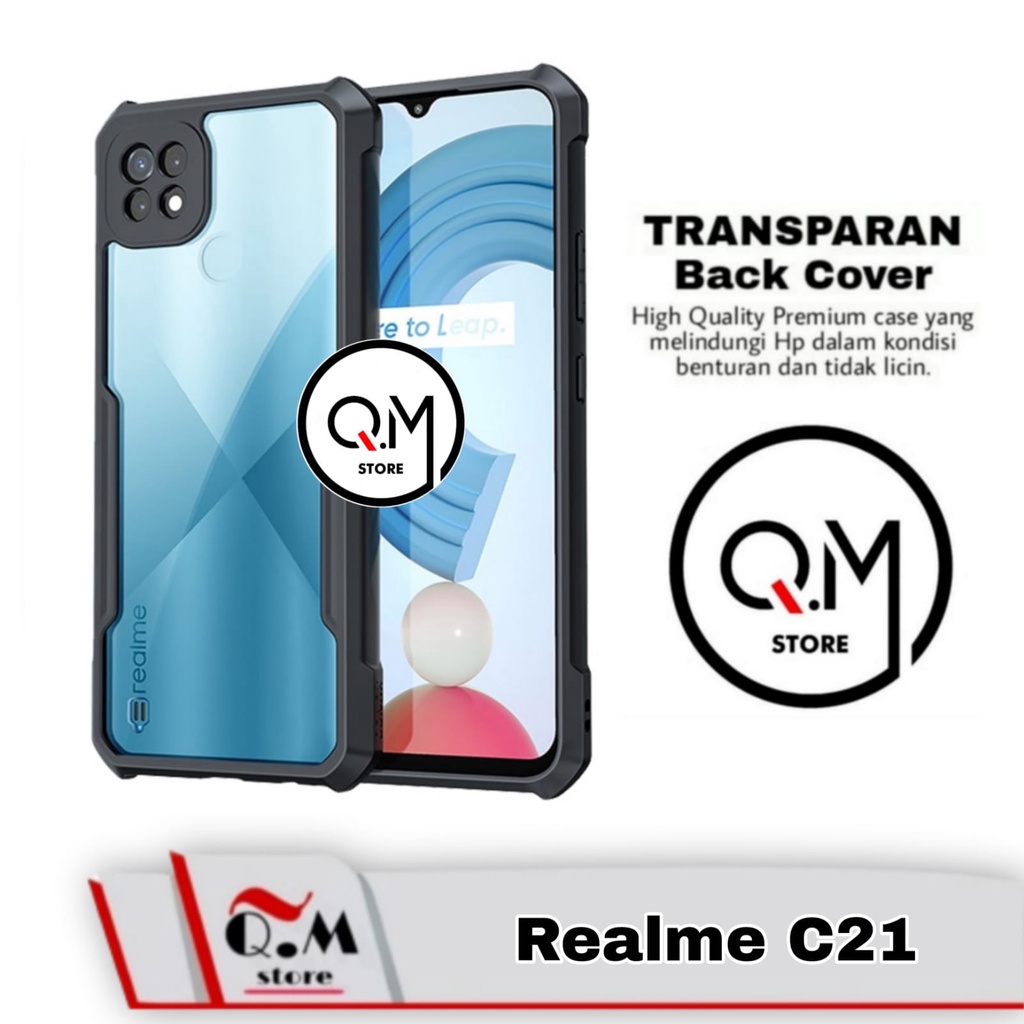 Case Realme C21 Shockproof Transparent Armor Casing Pelindung Back Cover