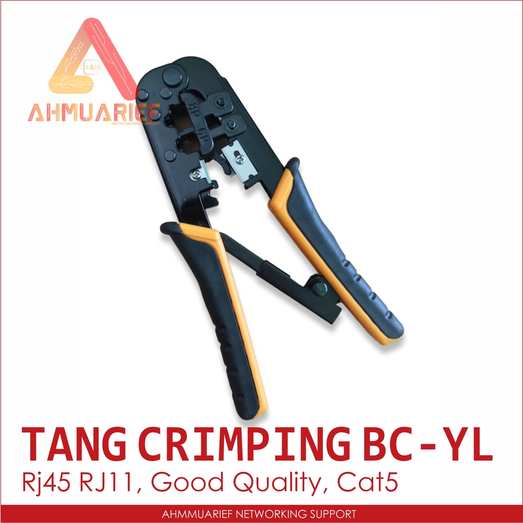 TANG CRIMPING KRIMPING TOOL CONNECTOR KONEKTOR RJ45 RJ11 TANG KABEL LAN NETWORK KOMPUTER RJ 45 RJ 11 | HITAM-KUNING