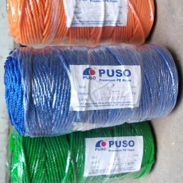Tali tambang puso ukuran 3mm (200meter) / roll - Orange