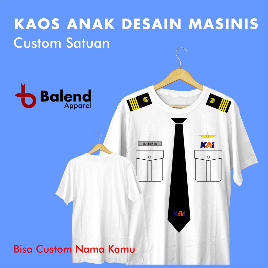 KAOS ANAK DESAIN SERAGAM MASINIS SERAGAM KARYAWAN KERETA API KUALITAS PREMIUM HARGA MURAH
