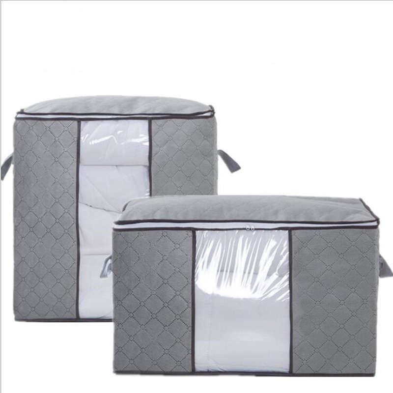 SB1 Tempat Penyimpanan Bed Cover Bamboo Storage Box Organizer Bag Kotak Penyimpanan Baju Selimut Dan Sprey Jumbo Serbaguna Lipat Pakaian Serbaguna Mainan Box Storage Jumbo Besar