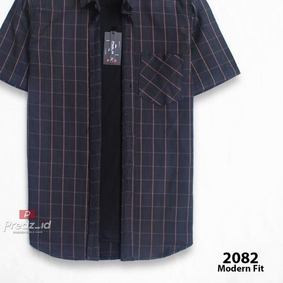 Kemeja Flanel Pria Baju Flanel Lengan Pendek Casual Distro - 6533, M