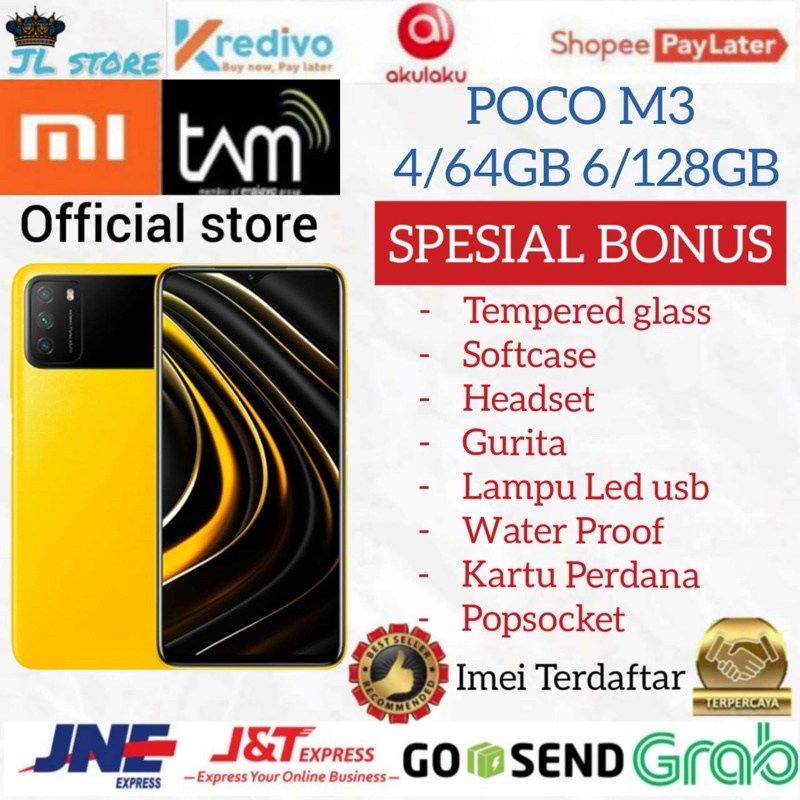 XIAOMI POCO M3 RAM 4/64GB & 6/128GB GARANSI RESMI XIAOMI