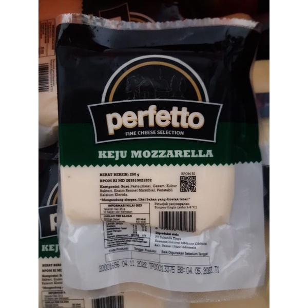 perfetto keju mozzarella 250 gram