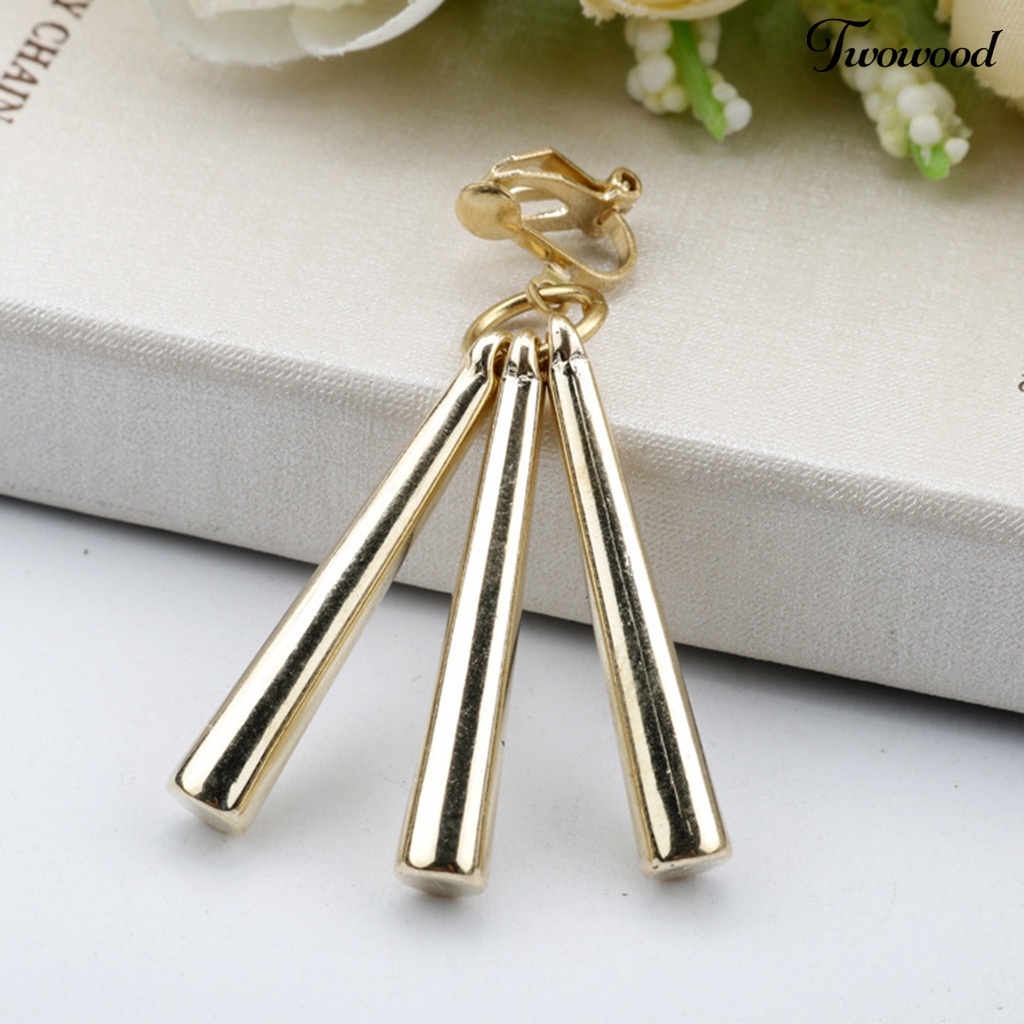 Anting Kait Gantung Warna Solid Bahan Alloy Tahan Lama Untuk Wanita