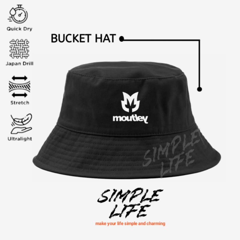 Topi Bucket Hat Moutley / Topi Distro / Bucket Hat Pria Wanita Dewasa / Hat Moutley