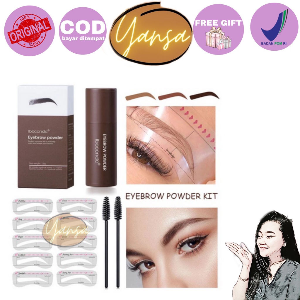 【READY STOCK】Ibcccndc Eyebrow Powder Eyebrow Stamp Sikat Alis Bubuk Perawatan