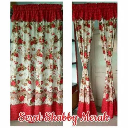 Gorden Serut Ukuran 100x200cm Gorden Pintu Serut Belah Tengah Horden Serut Murah