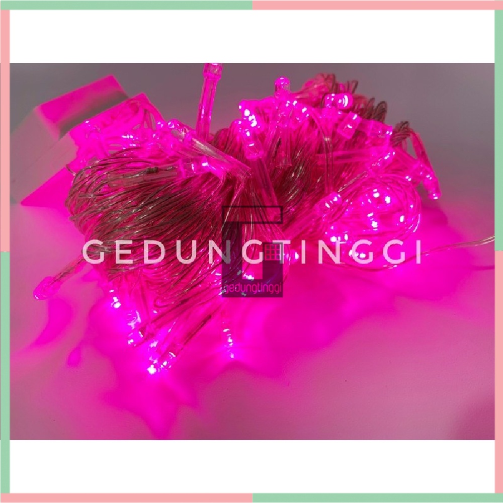 Lampu Hias Led Tumblr Tumbler Tumble Tumblir Lhe Dekorasi Dekor Gantung Dinding Warna Warni Pink Panggung Pohon Imlek Meihwa Mehwa Meihua Mehua Lamaran Pelaminan Wedding Warkop Teras Plafon Estetic Aesthetic Outdoor Waterproof 10M 100Led Kabel Transparan