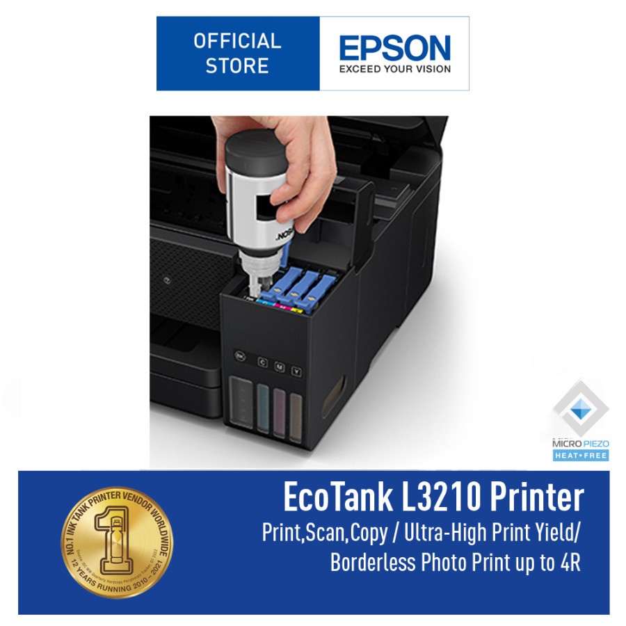 PRINTER MULTI FUNGSI EPSON L3210 ALL IN ONE PRINT SCAN COPY INKTANK GARANSI RESMI EPSON INDONESIA 2 TAHUN