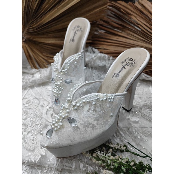 sepatu wedding wanita ruby putih 12cm