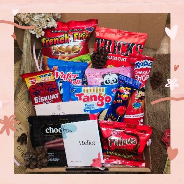 

Snackbox| Hampers snack| Giftbox| Kado ultah| Kado wisuda| Termurah