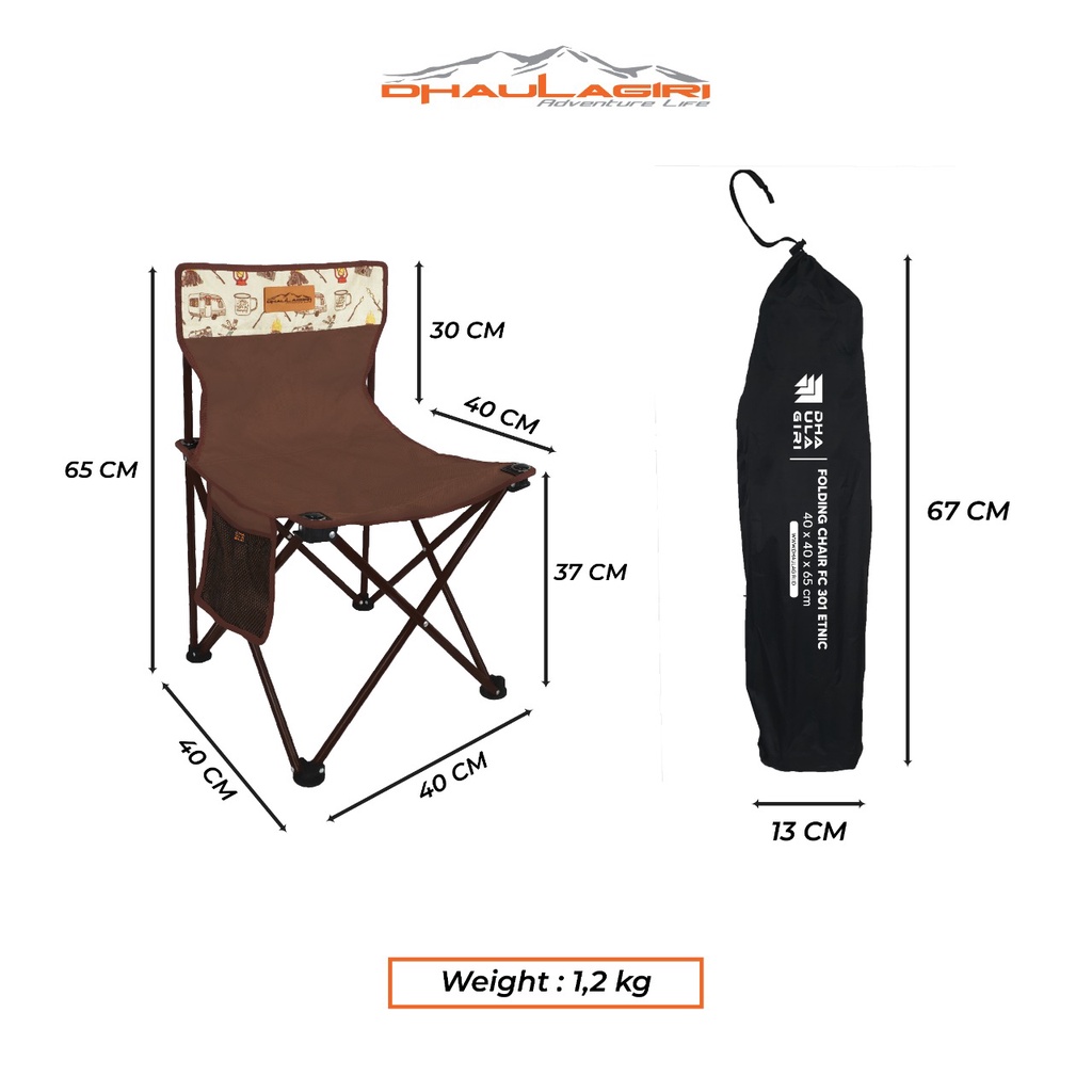 Kursi Lipat Dhaulagiri - Folding Chair Fc 301Etnik Dhaulagiri - Kursi kemah portable