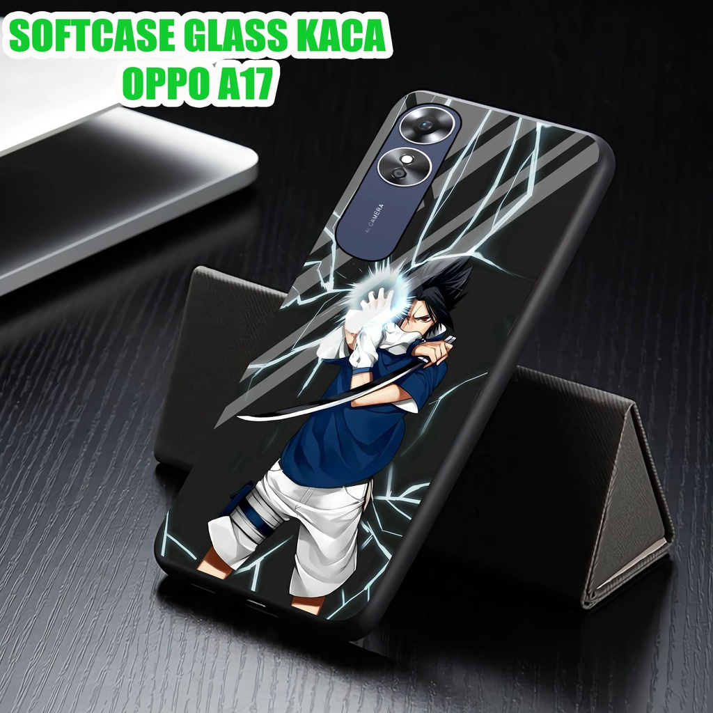 Softcase Glass Kaca OPPO A17 - Case Hp Pelindung Handphone OPPO A17 [ A61]