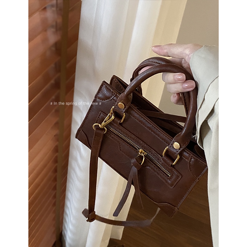 Suhao Inggris Retro Tas Sepeda Motor Wanita 2022 Baru Fashion Trendi Portabel Kecil Square Tas All-Match In Tas Messenger Bahu