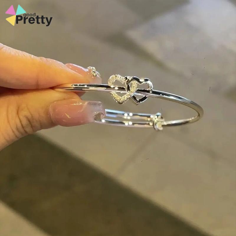 Gelang cinta Korea Gelang ganda dorong-tarik disesuaikan desain Aksesoris Fashion Bangle - PD