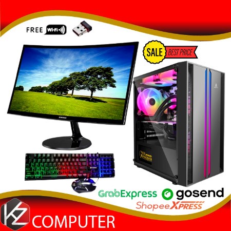 Paket Lengkap PC Gaming i7 VGA GT 1030 2GB Ram 16GB SSD 120GB Include 24 Samsung Curved