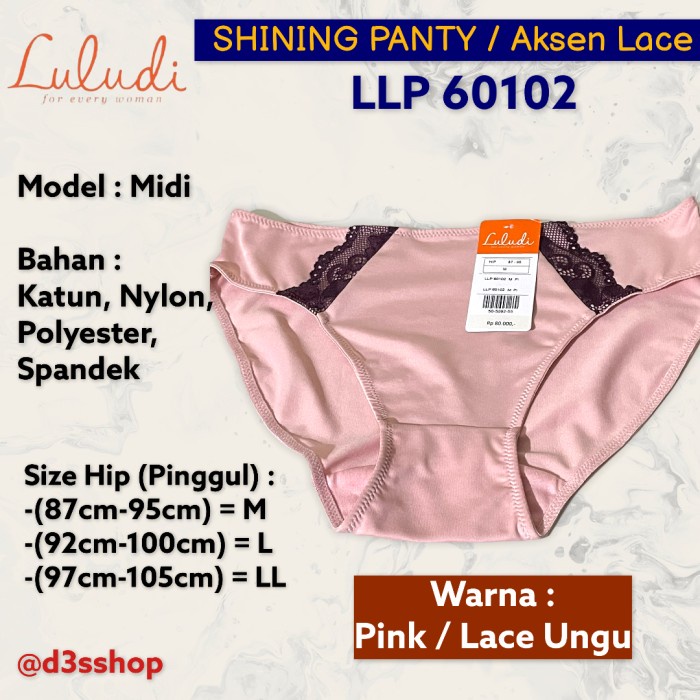 Luludi By Wacoal Midi Panty Shining Aksen Lace Llp 60102 Celana Dalam