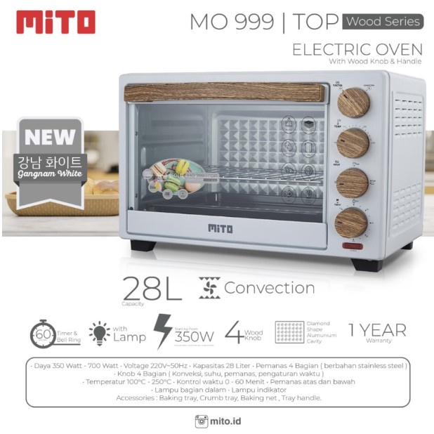 MITO Oven Listrik 28 Liter MO-999 MO 999 350W TOP 28L MO999