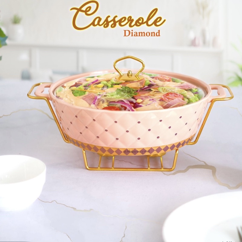 Luxelane_Shop Prasmanan Keramik Warna Pink Gold / Prasmanan Pink / Prasmanan Mewah