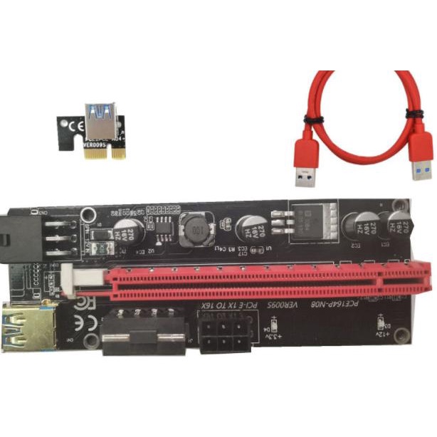 PCI-E RISER EXTENDER CARD VER 009S BLACK BOARD LED