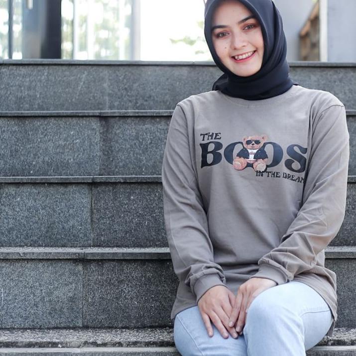 Hot Sale Terlaris Kaos Forever Atasan Wanita Dewasa Lengan Panjang Kaos Tunik hijab Zolaqu Style