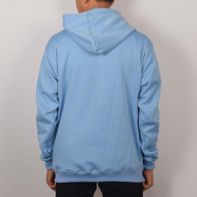 AMSTORE- Hoodie polos jumbo biru langit big size pria wanita size xxxl xxxxl xxxxxl