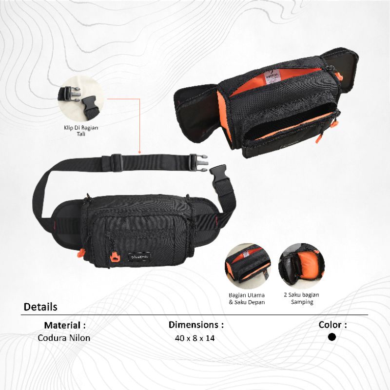 Phantom Black Waistbag U.S.F.L - Tas Pinggang - Tas Keren - Tas Murah