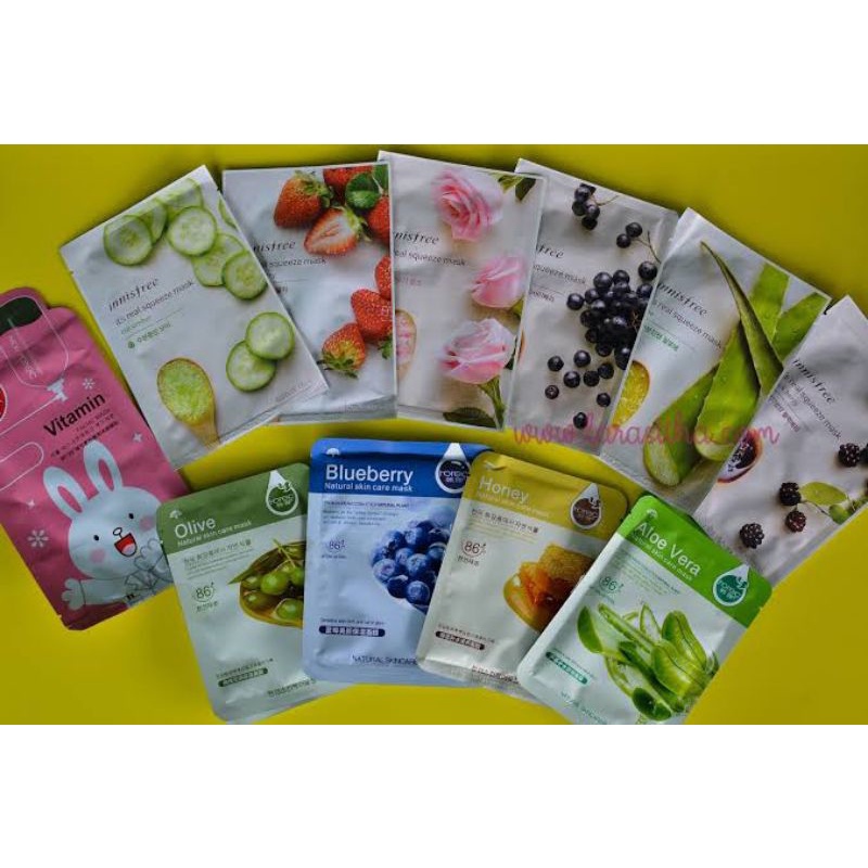 Sheet mask Bioaqua/SADOER/HCHNA/DLL 3PCS 10K