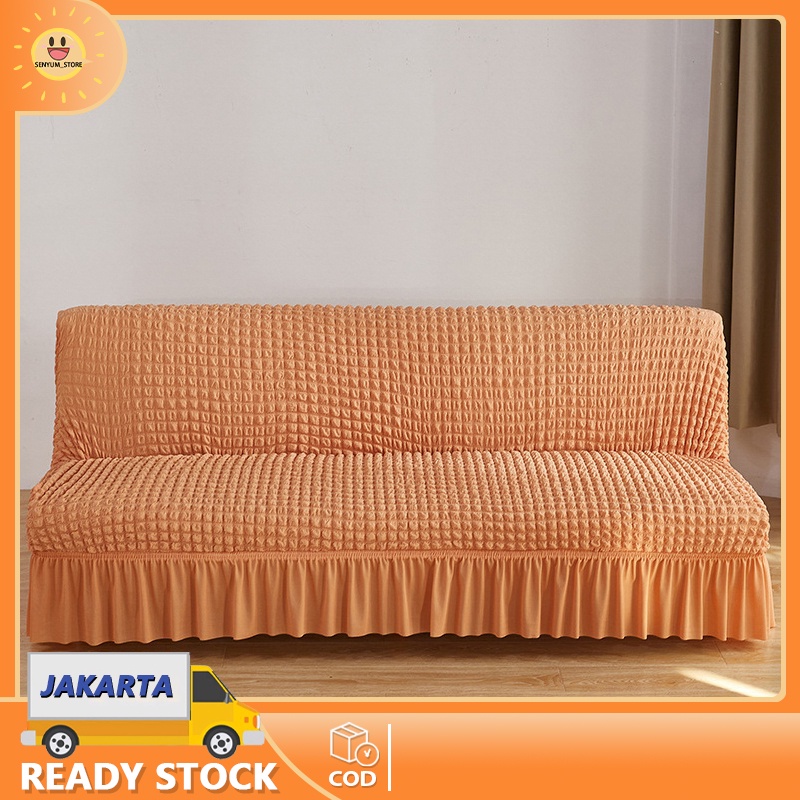 Cover Sofa Bed Sarung Sofa Bed Elastic Sofa Bed Cover With Skirt / Penutup Sarung Alas SofaBed Elastis Tebal Polos Renda