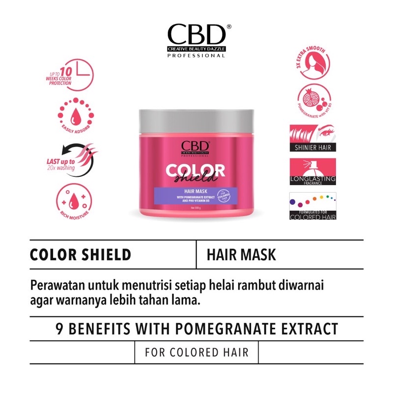 [CBD PINK] CBD Color Shield Shampoo Conditioner //Hair Mask 500gr//Shampoo 250gr//Conditioner 250gr