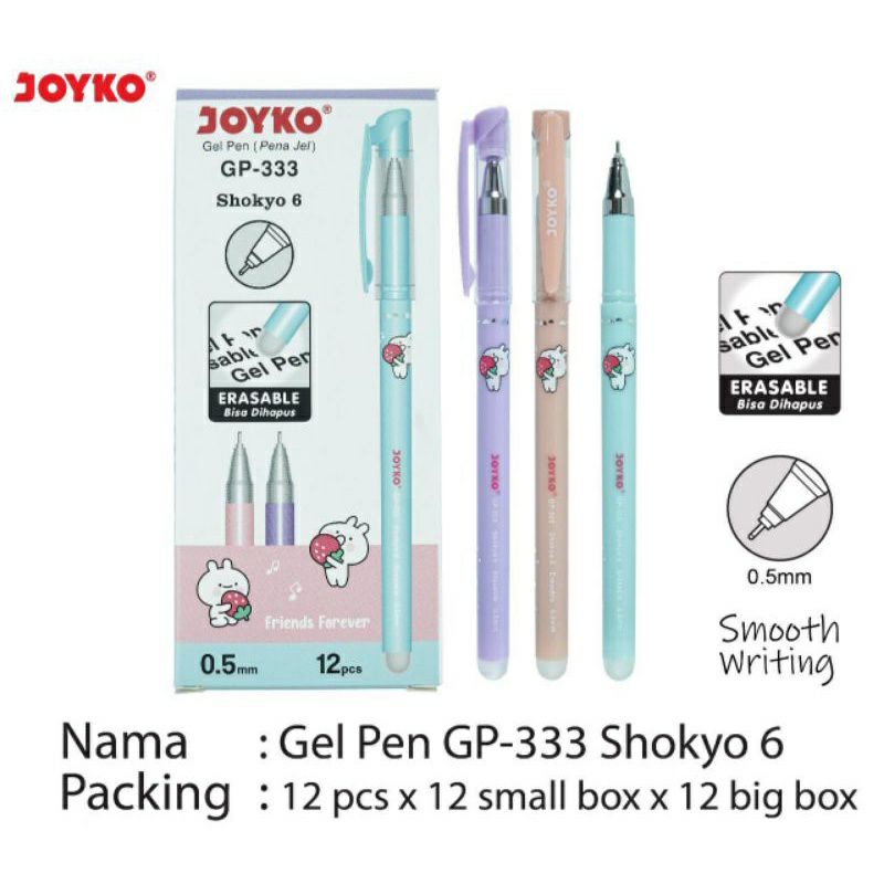 

Erasable Gel Pen Pulpen Bisa Dihapus Joyko GP-334 Shokyo 7 Gel 0.5 mm