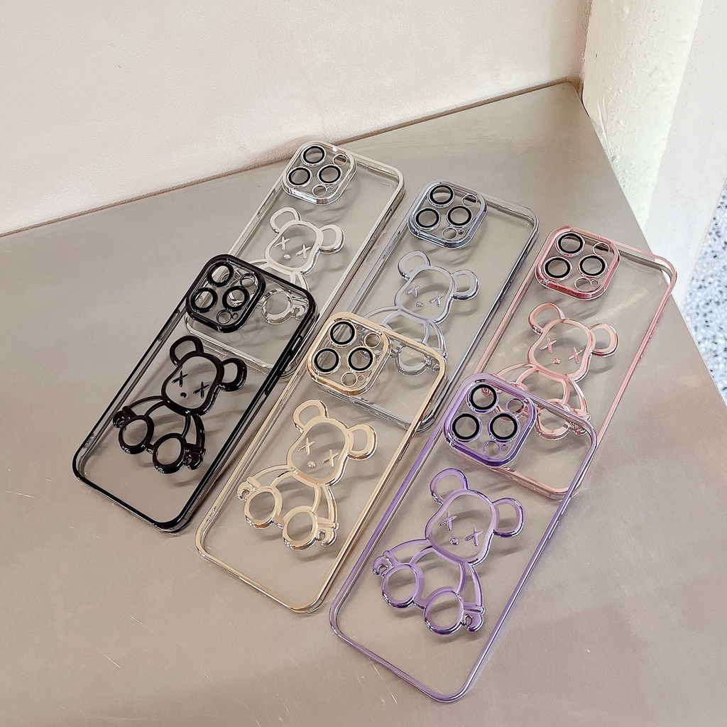 Casing Soft Case Silikon Motif Beruang Untuk iPhone 14 13 12 11 Pro MAX 12 / 12pro 13pro i11 14pro