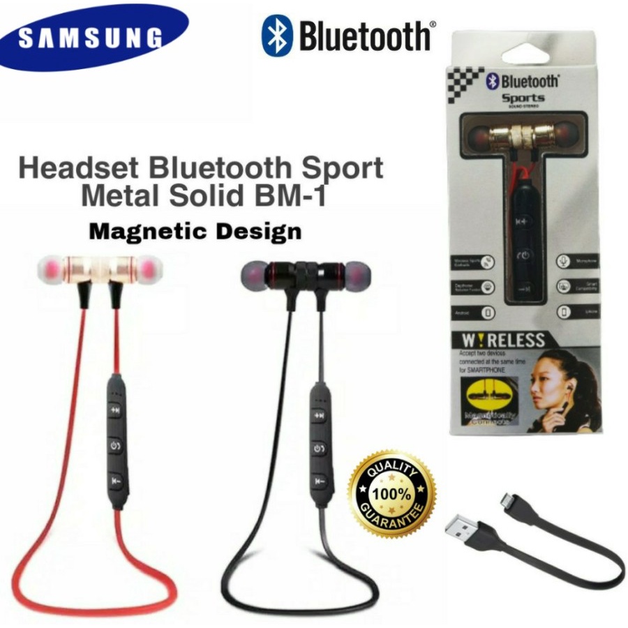 Headset SPORT Bluetooth Magnetic Handsfree Bluetooth Streo Earphone Magnet