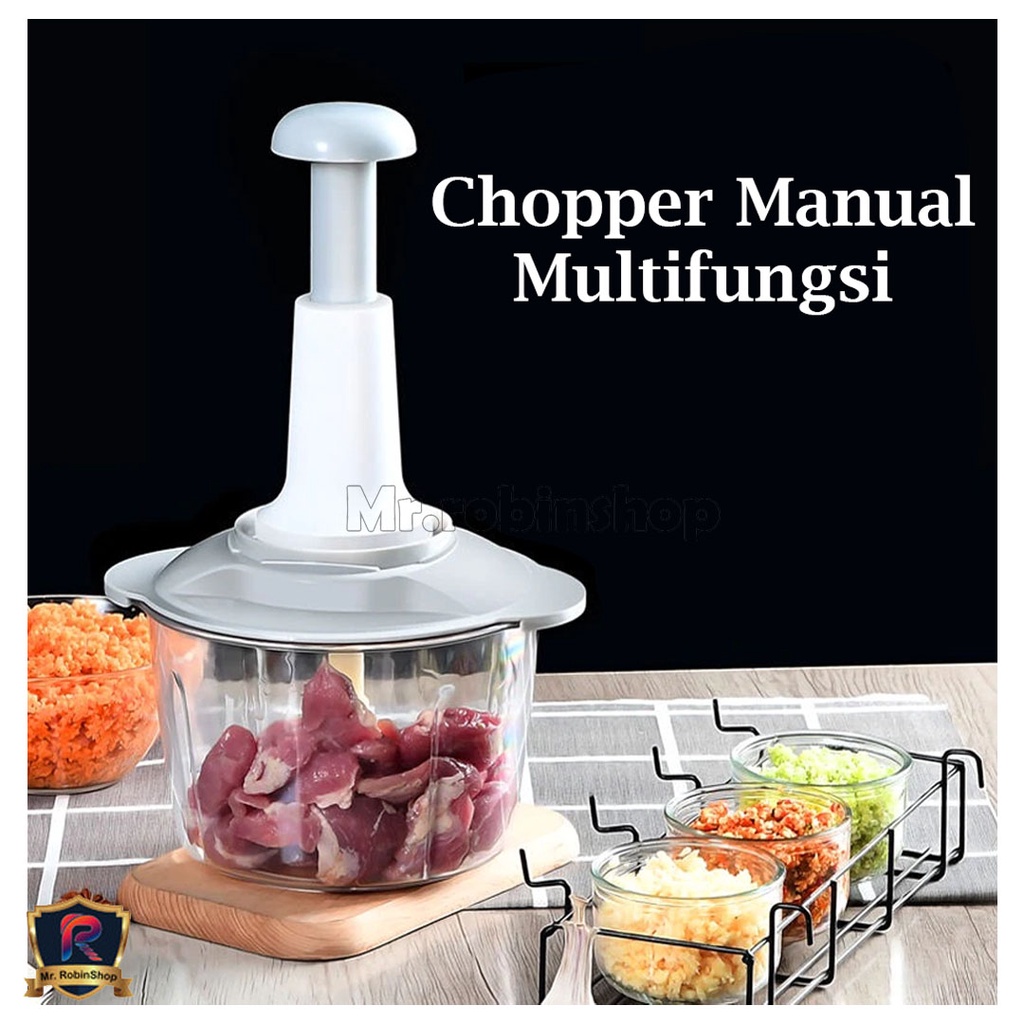 chopper blender capsule pemotong manual tekan pencacah penggiling daging mixer adonan multi fungsi