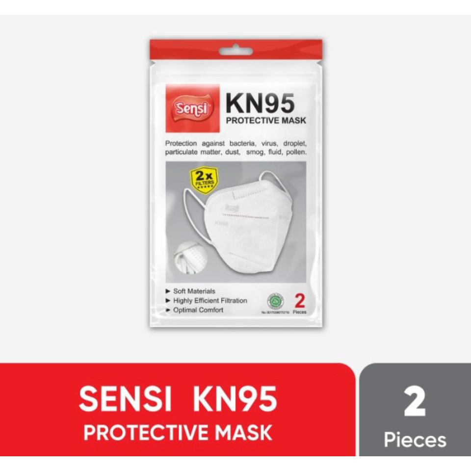 JM MASKER SENSI KN95 6PLY EARLOOP DOUBLE PROTECTION ISI 2pc SENSI KN 95