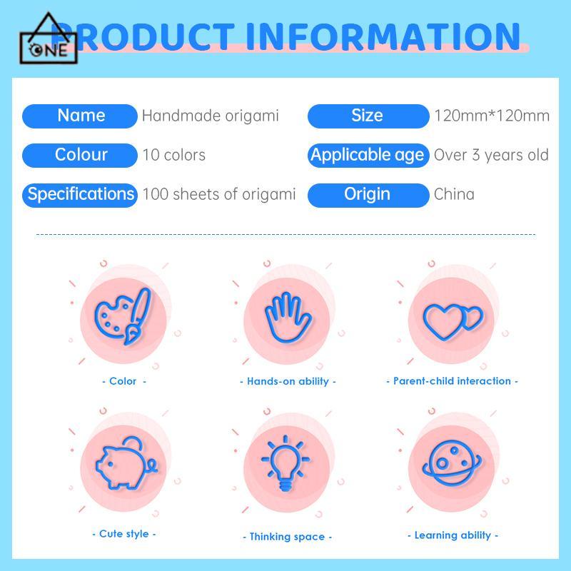 COD❤️Kertas Karton Buatan tangan 10 warna anak-anak Karton Kertas Origami Siswa Sekolah Dasar Taman Kanak-kanak-A.one