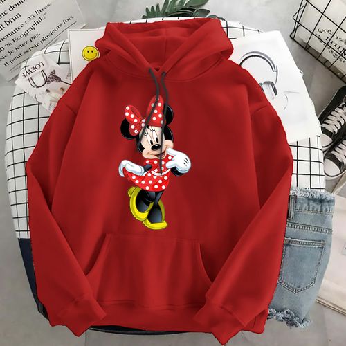 Hoodie Minnie Mouse Wanita - Jaket Hoodie Jumper - Bahan Fleece