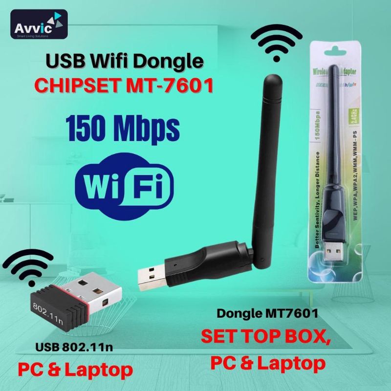 USB WIFI WIRELESS ADAPTOR ANTENA MT 7601 For Set top box DVB T2 TV Digital/PC/LAPTOP/SET TOP BOX HIGHT SPEED