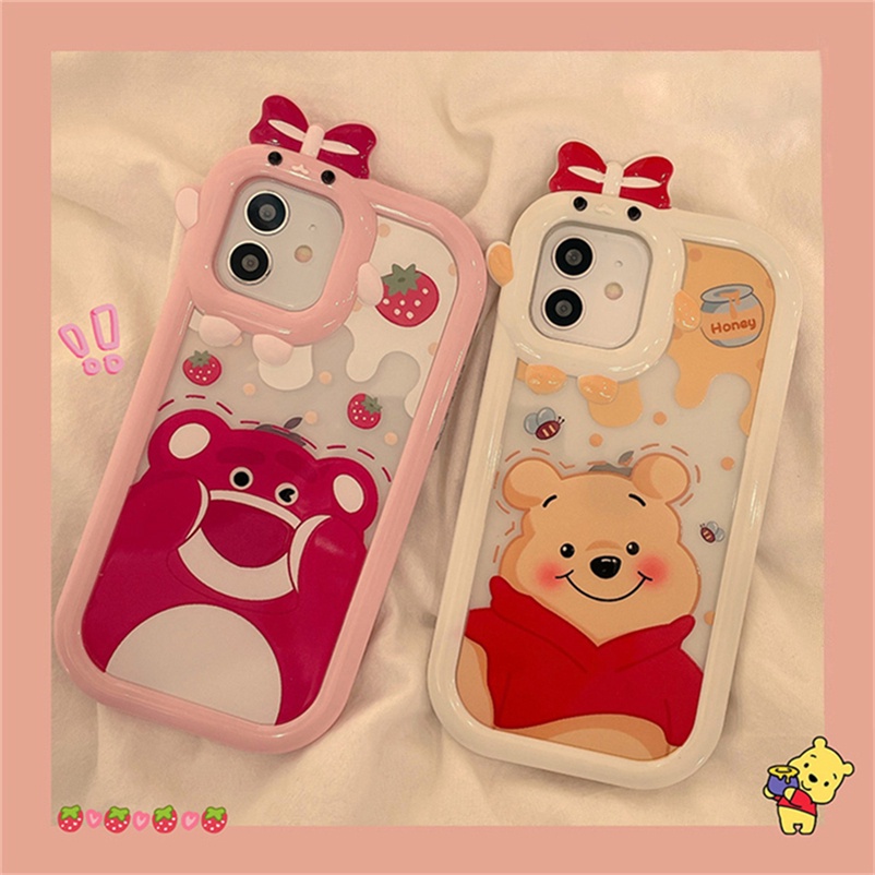 Soft Case TPU Casing for Samsung Galaxy A04s A03s A03 A13 A12 A22 A32 A52s A52 A52s A73 A53 A33 A23 M23 M22 M32 A50 A50s A30s A20 A30 A71 A51 A31 A11 M11 M12 Cartoon Strawberry Bear High Quality TPU Soft Silicone Material Non-slip Shockproof Phone Case
