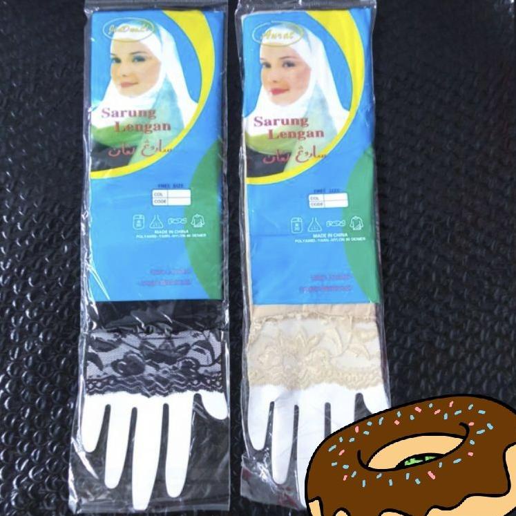 ⇎ SARUNG TANGAN WANITA HIJAB - SARUNG LENGAN MUSLIMAH - DEKER MANSET TANGAN HANDSOCK MOTIF RENDA ⤵