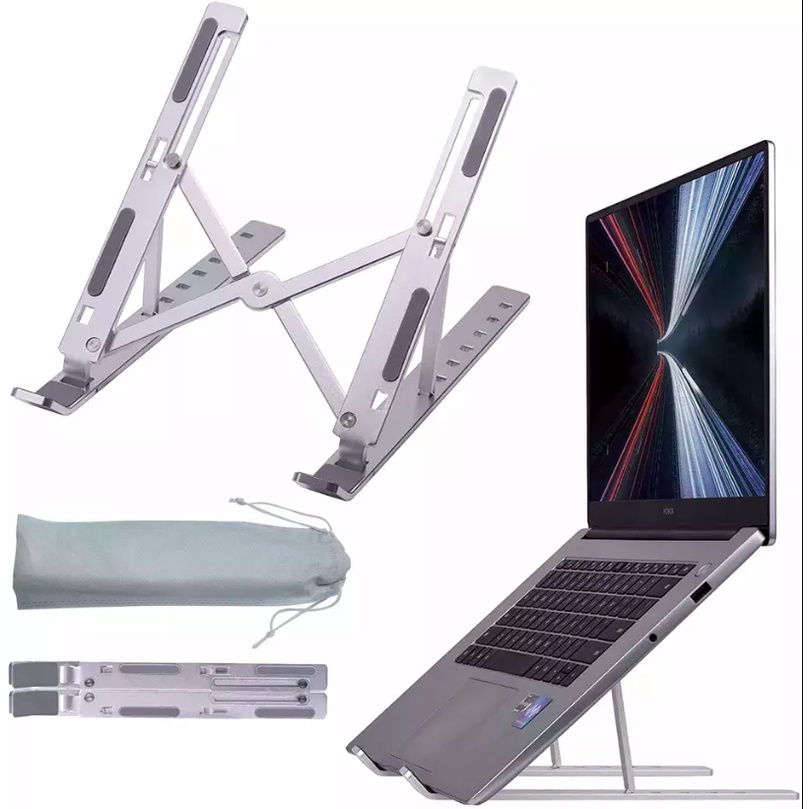 ✅TERMURAH - Stand Holder 100% Alluminium full alluminium Laptop Macbook Notebook IPAD Mac dudukan lipat Pro air 13