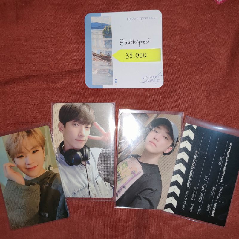 SEVENTEEN — Photocard Semicolon Hoshi DK, Attacca Carat Version Woozi, Business Card Wonwoo