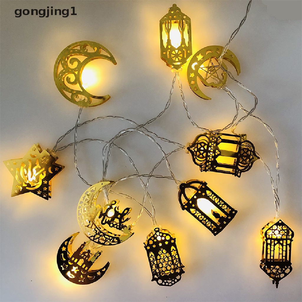 Lampu String Led Bentuk Bulan Bintang Untuk Dekorasi Ramadhan Idul Fitri